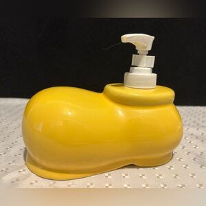 Disney Mickey Mouse Yellow Shoe Ceramic Soap / Lotion Dispenser